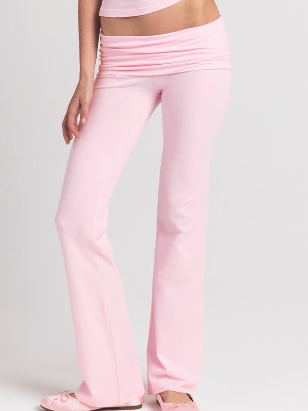 Skims Stretch Cotton Jersey Foldover Pants